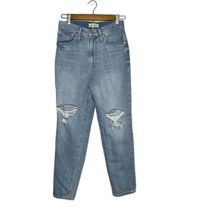 Madewell The Mom Jean Retro 90s High Rise Straight Cotton Blue Jeans Size 25